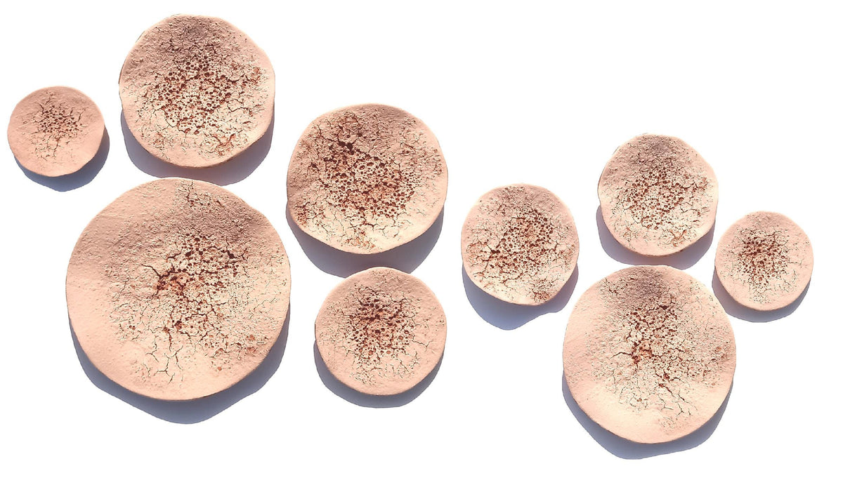Beige Terracotta Wall Art Tiles: Handmade Desert Ceramic Sculpture, Made to Order