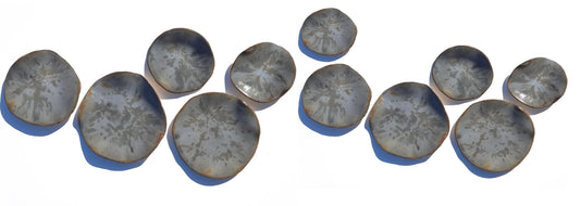 Stone Gray & Taupe Ceramic Wall Sculpture: Organic Round Porcelain Tile Art, Made to Order