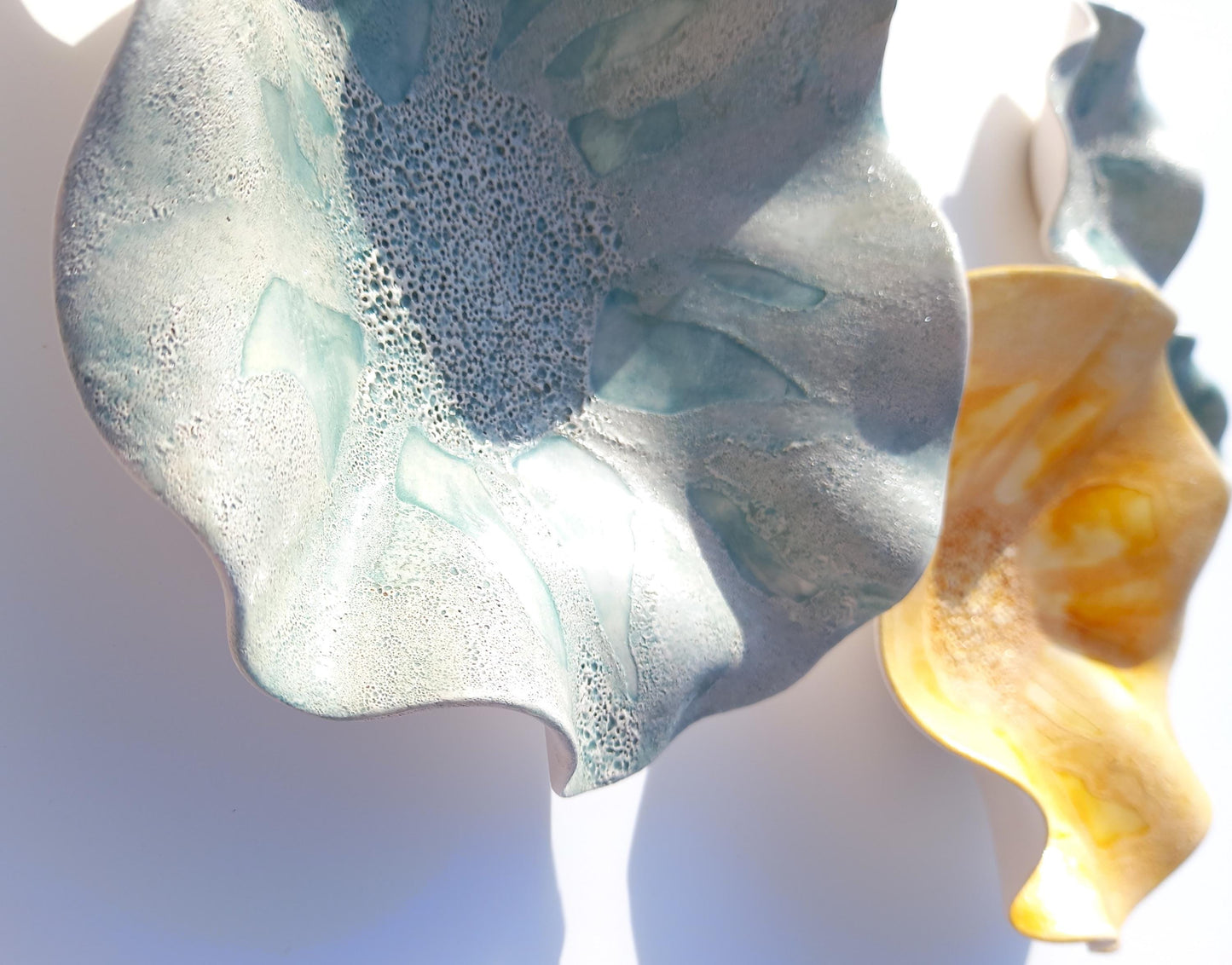 Teal & Sunset Ceramic Wall Art: Art Installation Sculpture (Made to Order)