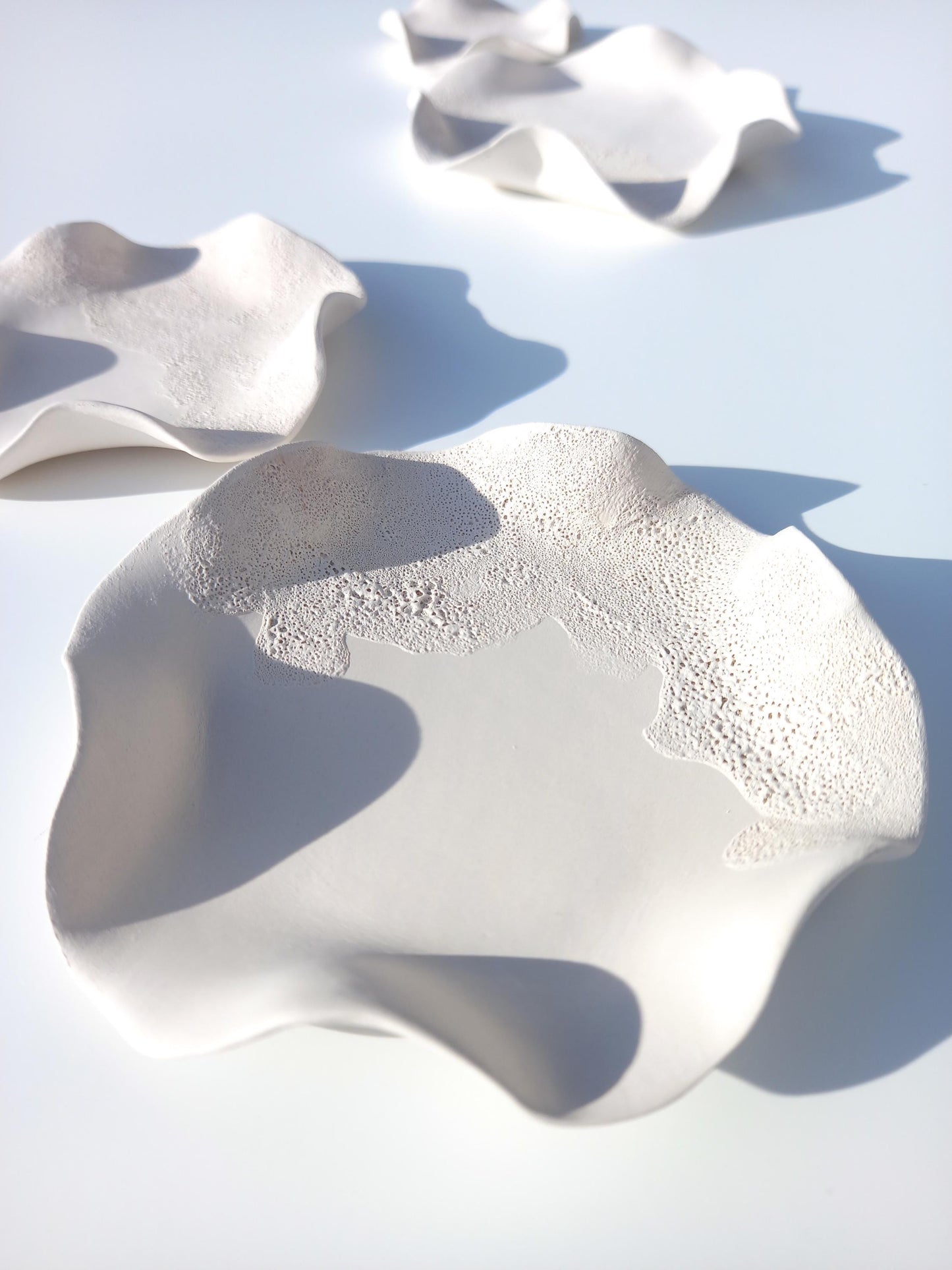Large White Ceramic Wall Art - Minimalist Sculpture - Modern Floral Decor - Made to Order