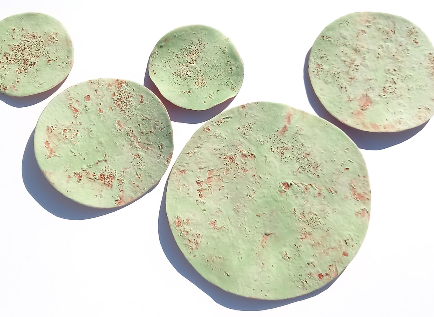 Terracotta Tile Wall Art: Apple Green Ceramic Sculpture, Made to Order
