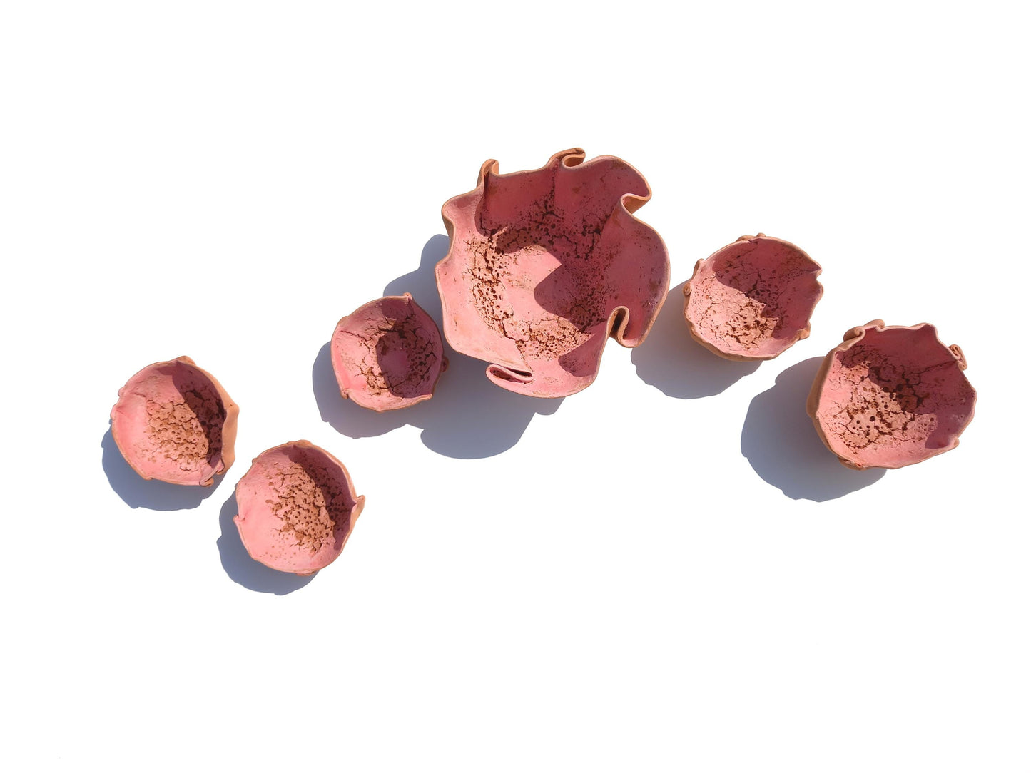 Large Pink Terracotta Flower Wall Sculpture - Handmade Ceramic Tile Art (MADE TO ORDER)