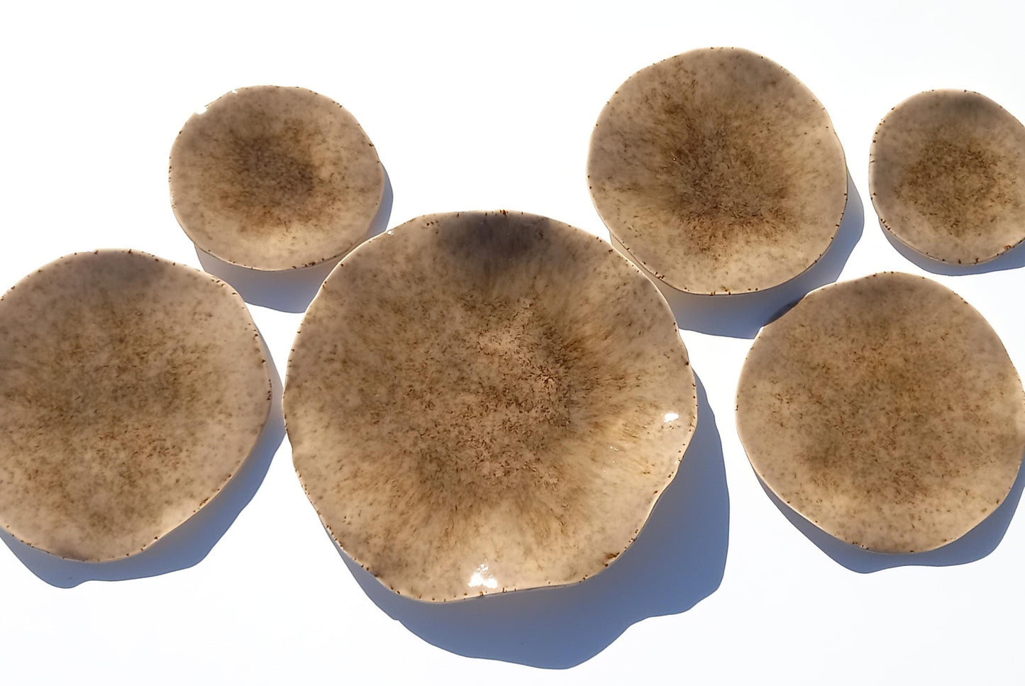 Organic Porcelain Wall Art Tiles - Honey, Beige & Brown - Made To Order