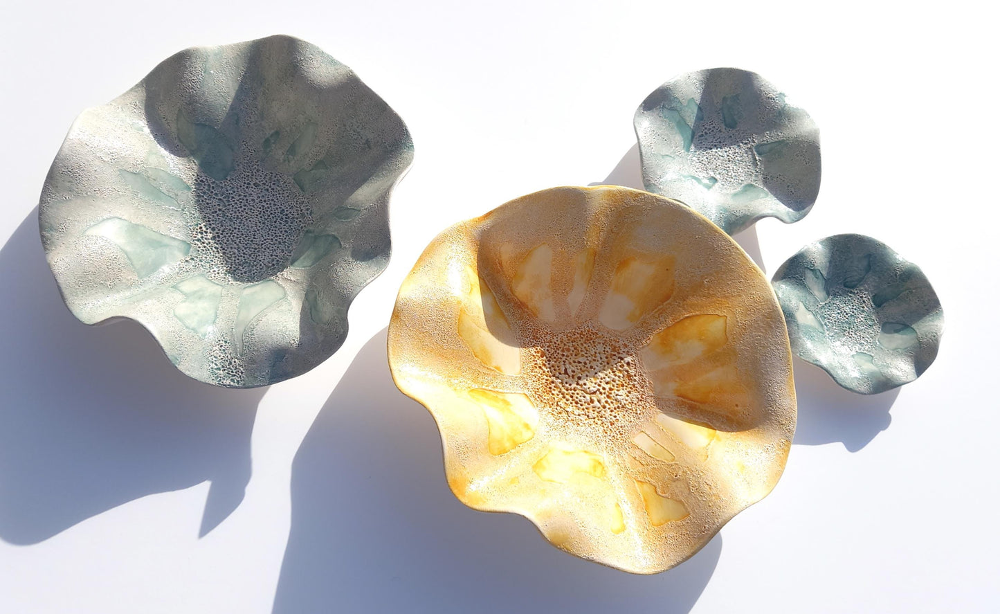Teal & Sunset Ceramic Wall Art: Art Installation Sculpture (Made to Order)