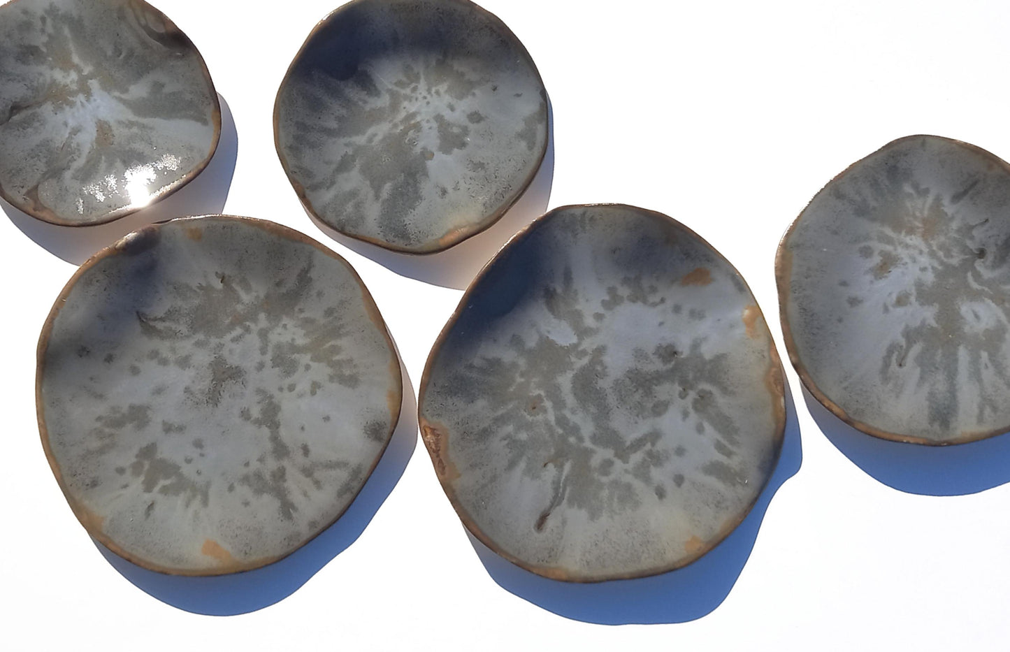 Stone Gray & Taupe Ceramic Wall Sculpture: Organic Round Porcelain Tile Art, Made to Order