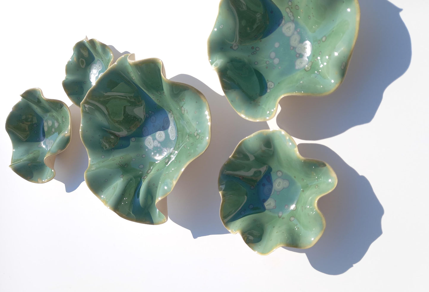 Green Porcelain Art Sculpture: Custom Ceramic Wall Decor, Made to Order