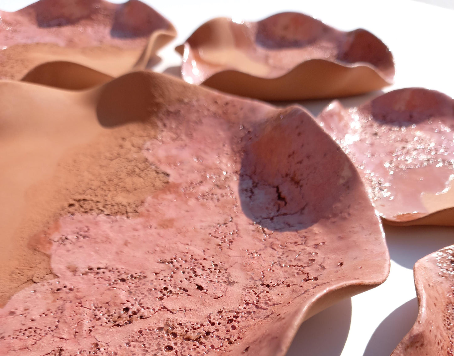 Terracotta Flower Tile Wall Art: Blush Ceramic Sculpture, Made to Order