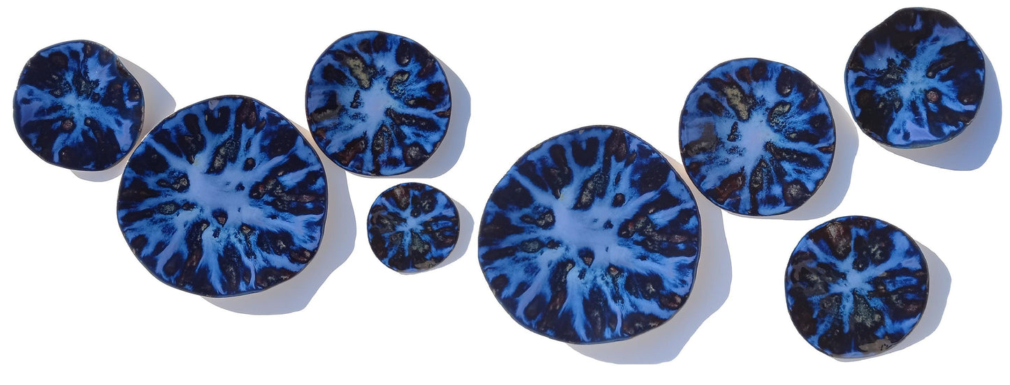 Organic Porcelain Wall Art Tiles - Deep Ocean Blue - Made To Order