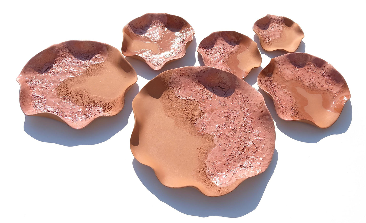 Terracotta Flower Tile Wall Art: Blush Ceramic Sculpture, Made to Order