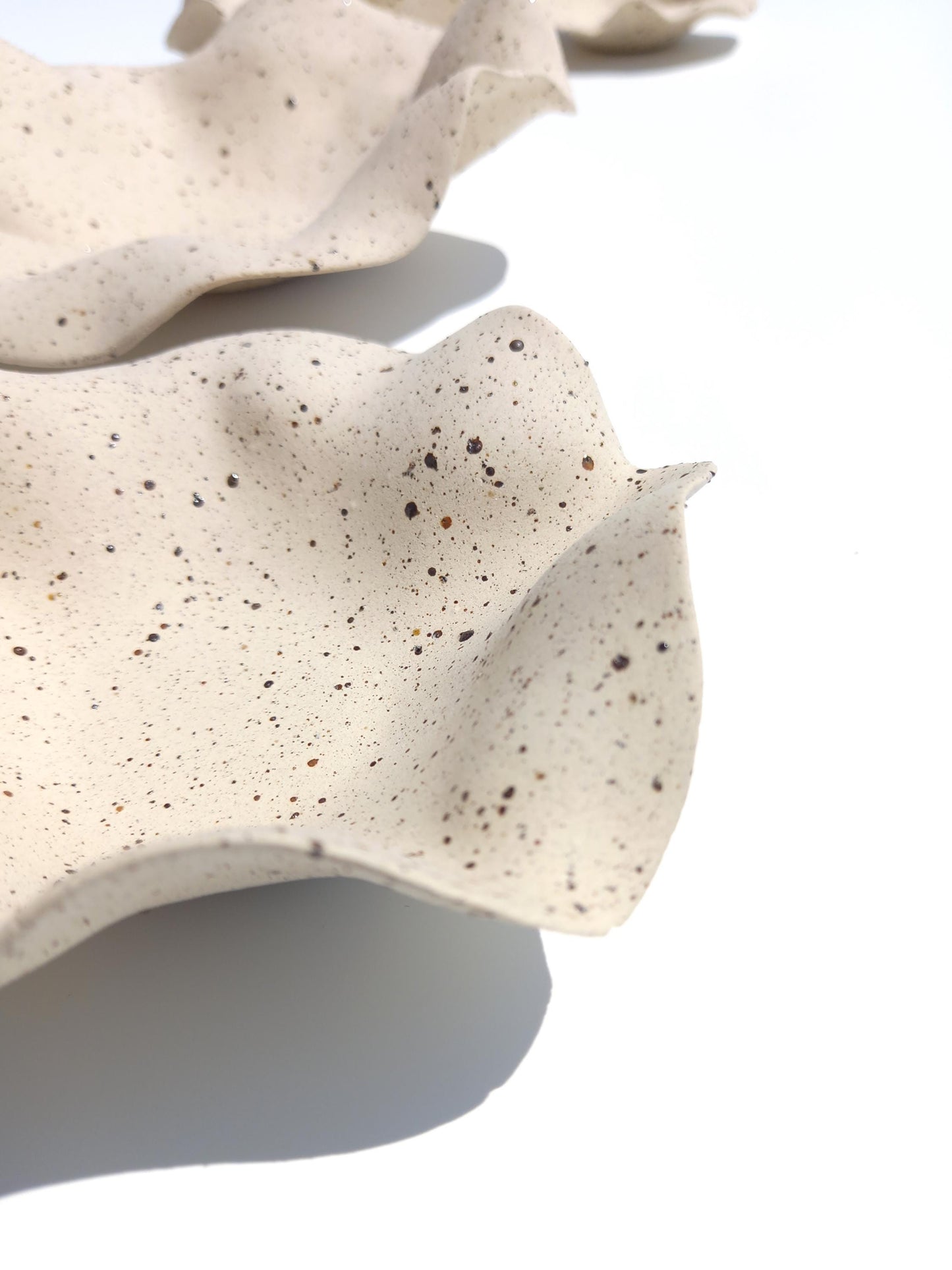 Beige Speckled Ceramic Wall Art: Handmade Art Decor, Made to Order