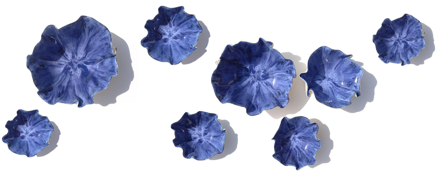 Large Blue Porcelain Wall Art - Ceramic Installation - Minimalist Sculpture - MADE TO ORDER