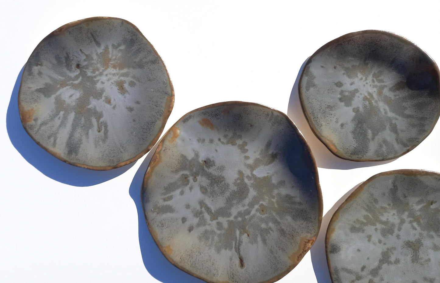 Stone Gray & Taupe Ceramic Wall Sculpture: Organic Round Porcelain Tile Art, Made to Order