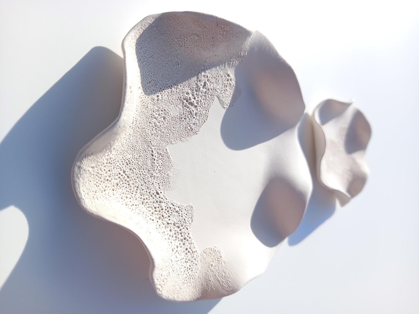 Large White Ceramic Wall Art - Minimalist Sculpture - Modern Floral Decor - Made to Order