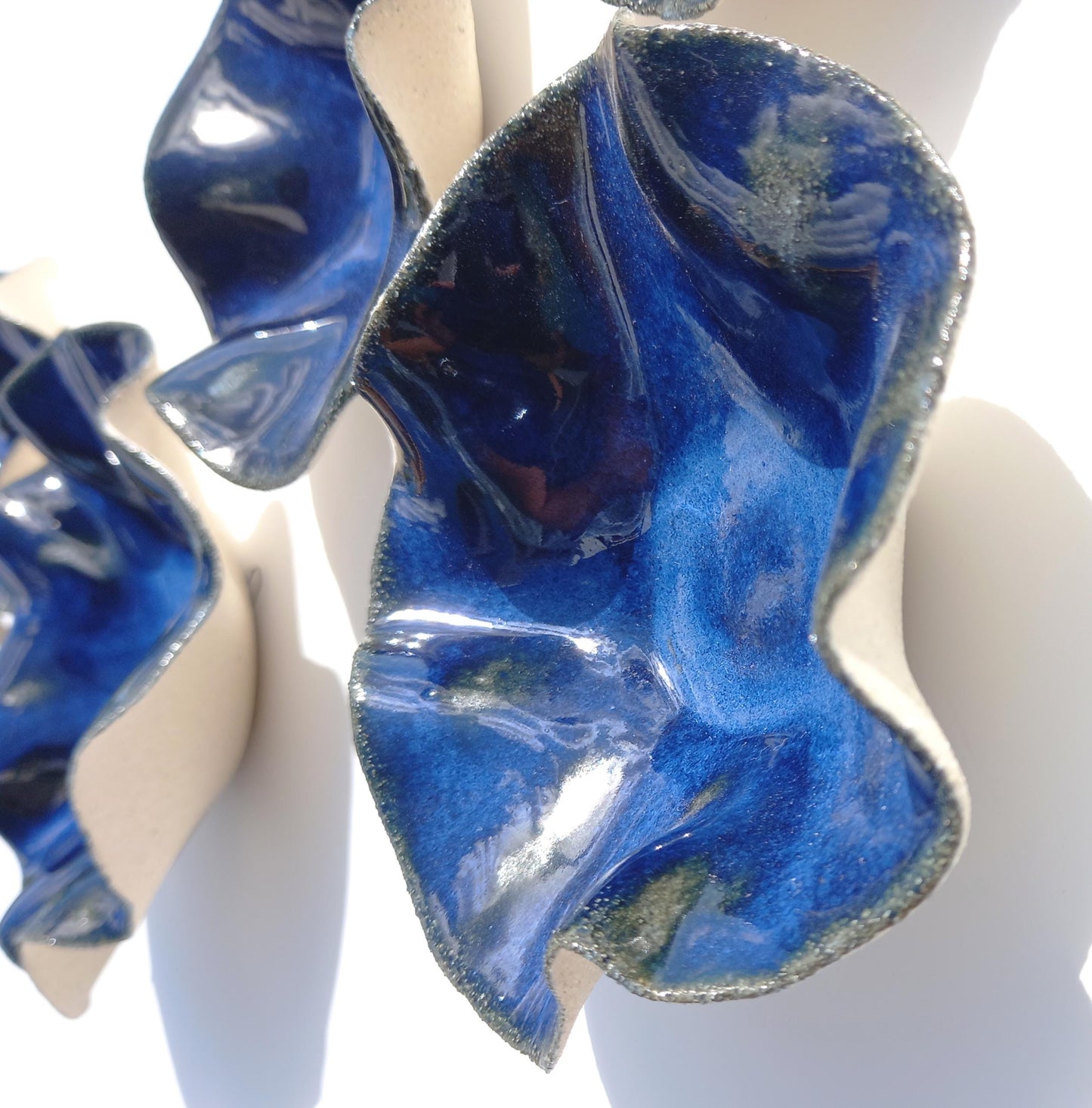 Large Blue Ceramic Wall Art Installation - Handmade Ceramic Sculpture - Made to Order