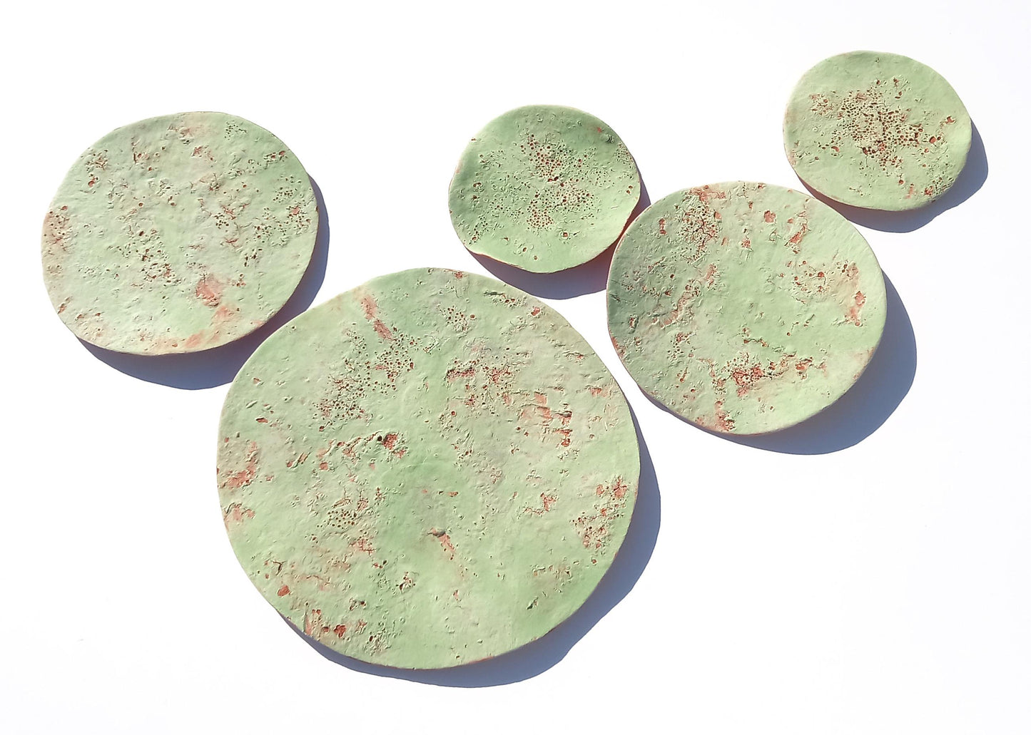 Terracotta Tile Wall Art: Apple Green Ceramic Sculpture, Made to Order