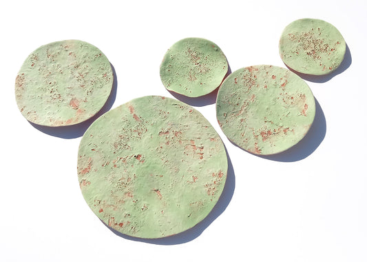 Terracotta Tile Wall Art: Apple Green Ceramic Sculpture, Made to Order