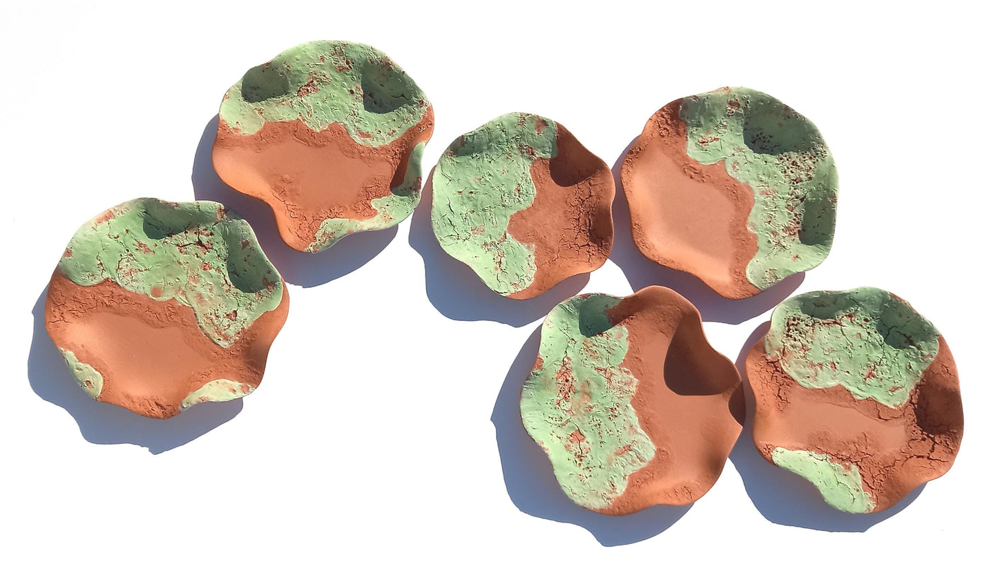 Light Green Terracotta Wall Art Tiles: Flower Ceramic Sculpture (Made to Order)