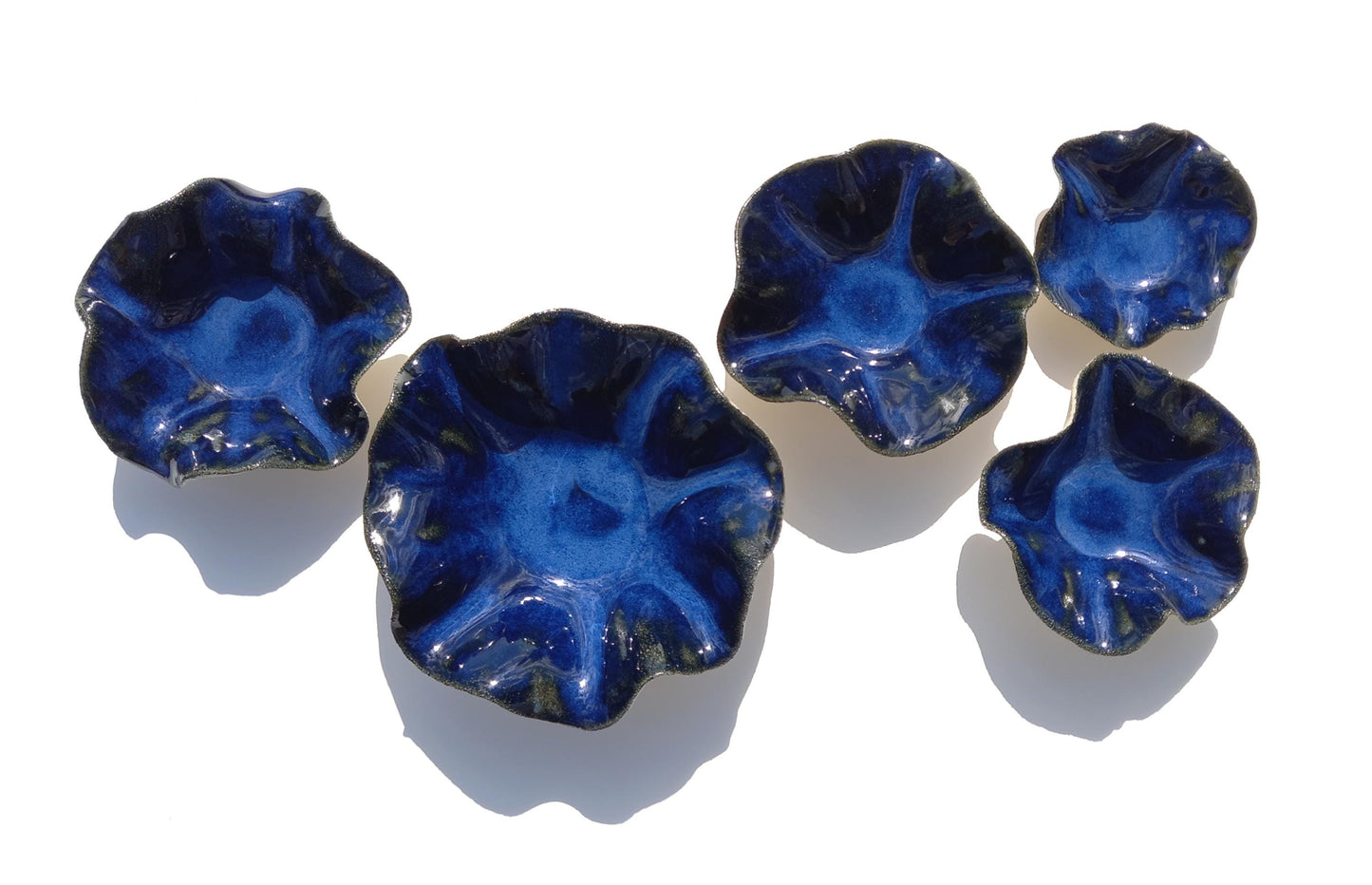 Large Blue Ceramic Wall Art Installation - Handmade Ceramic Sculpture - Made to Order