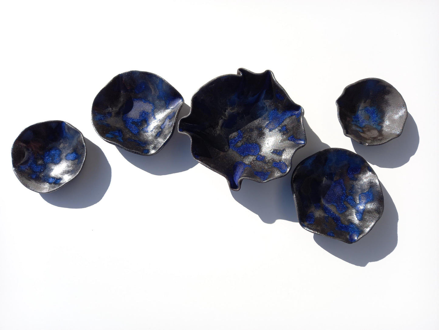 Night Blue Porcelain Tulip Wall Art Sculpture Set - Made to Order