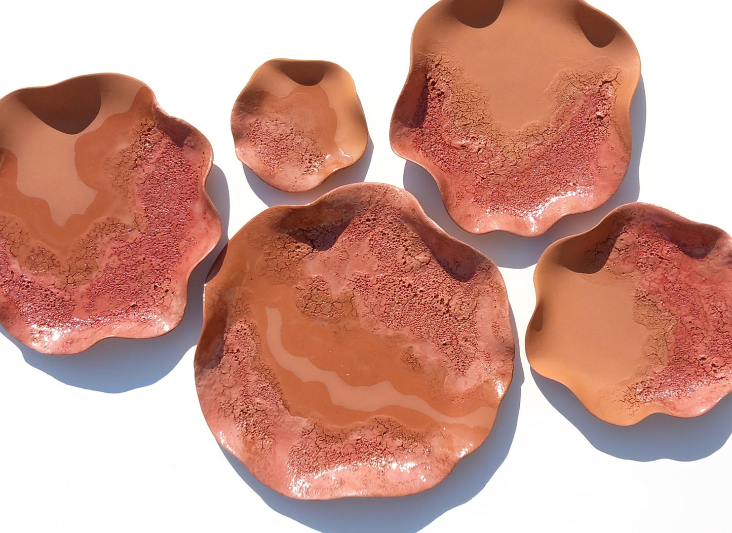 Terracotta Flower Tile Wall Art: Blush Ceramic Sculpture, Made to Order