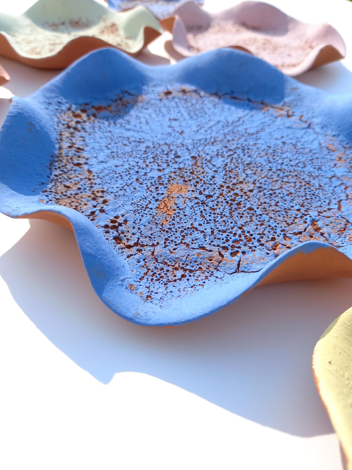 Terracotta Wall Art Tiles: Flower Ceramic Sculpture, Made To Order