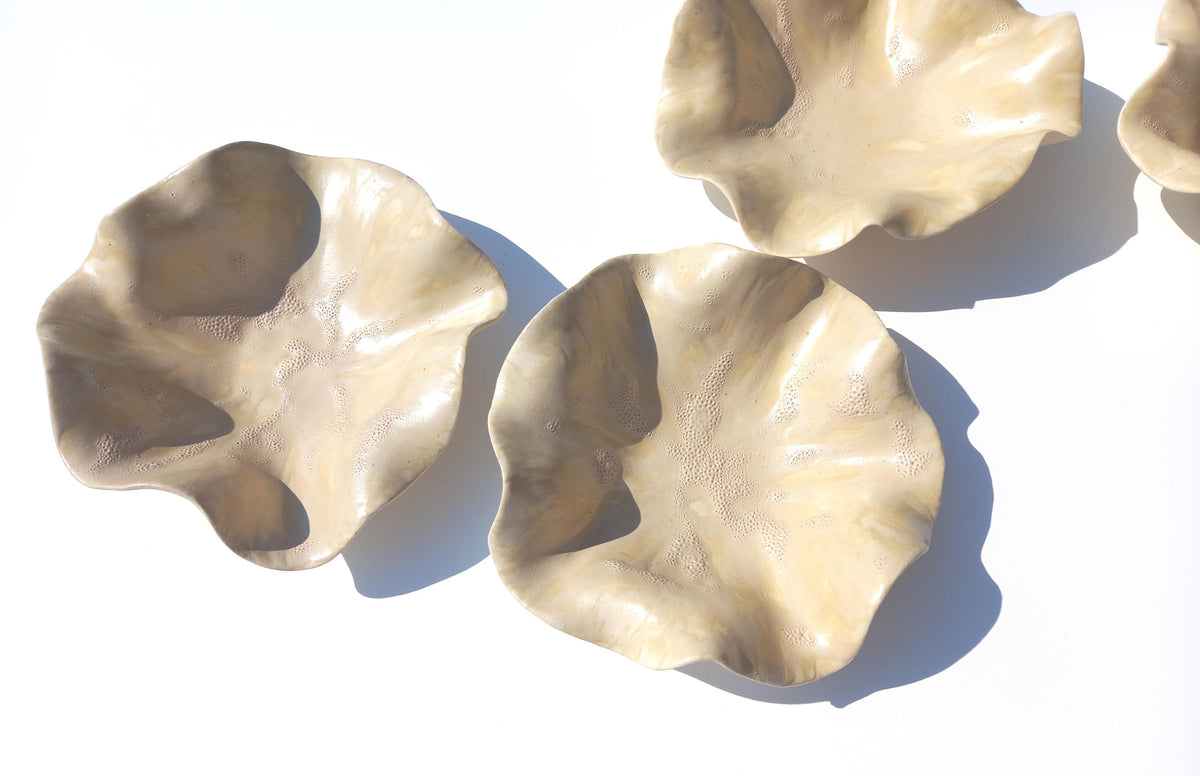 Champagne Porcelain Tulip Wall Art Sculpture Set - Made To Order