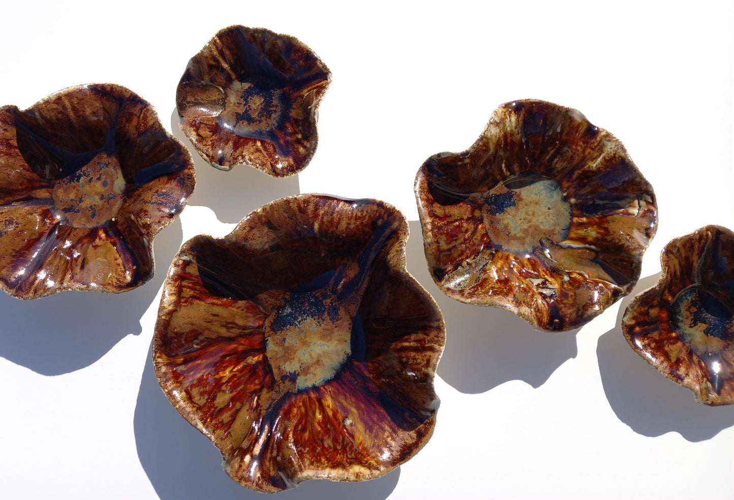Amber Ceramic Wall Art - Modern Porcelain Flower Sculpture - Made to Order