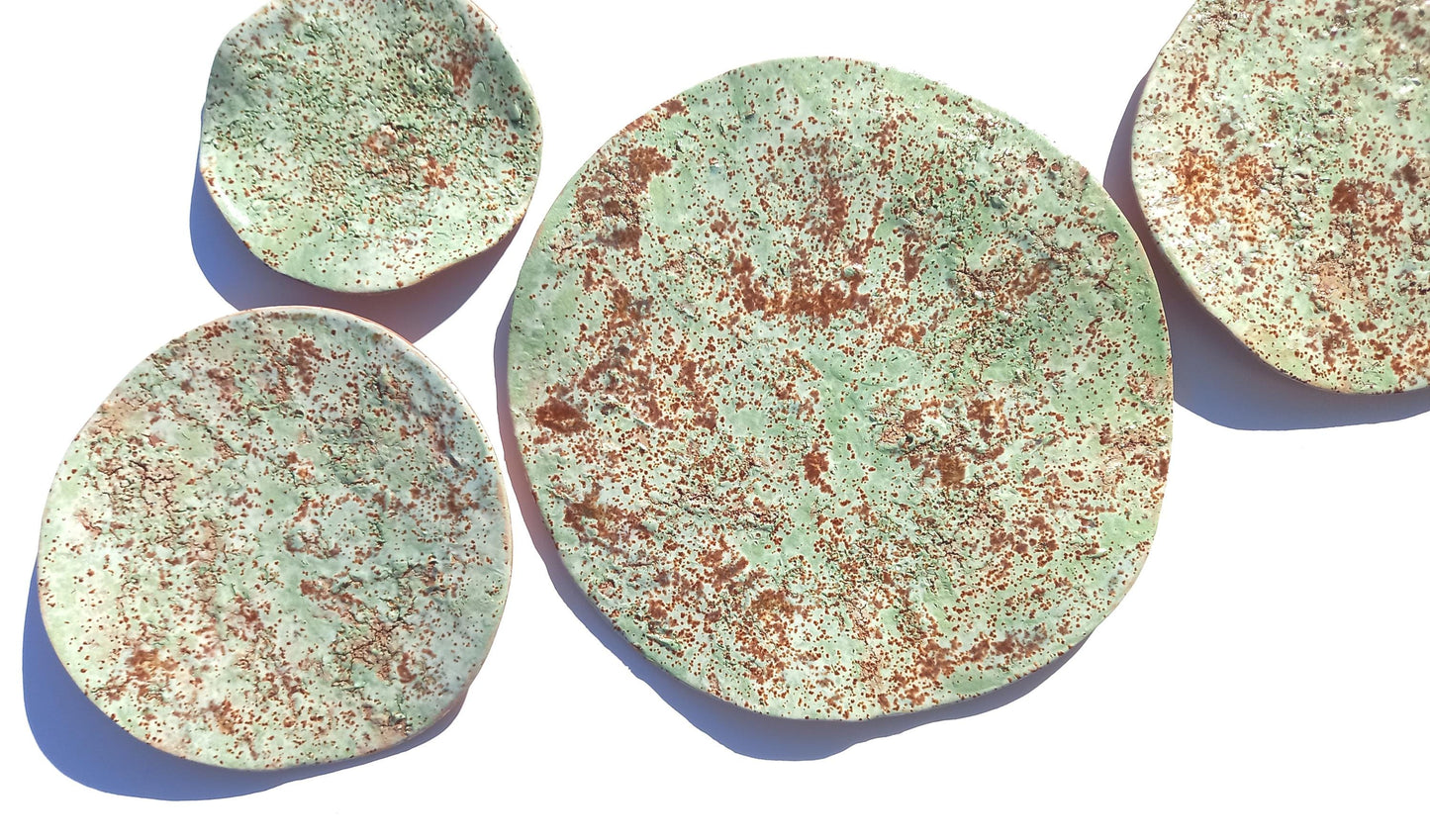 Light Green Terracotta Wall Art - Ceramic Wall Sculpture - Modern Decorative Tiles - Made to Order