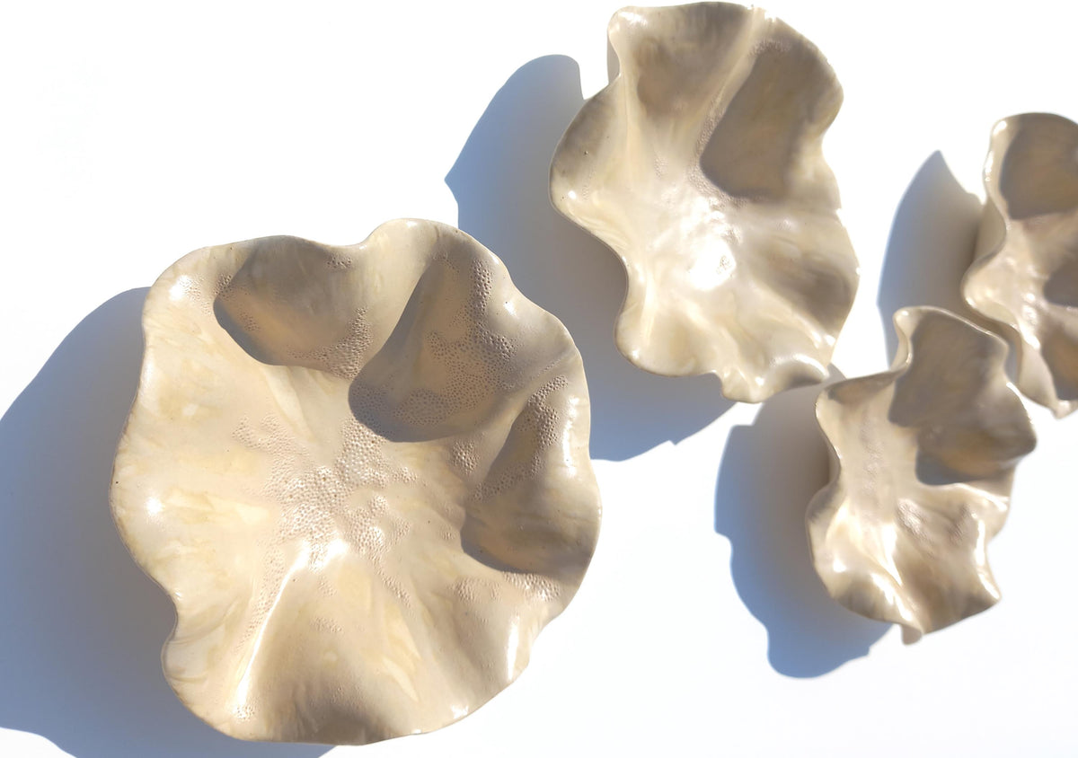 Champagne Porcelain Tulip Wall Art Sculpture Set - Made To Order