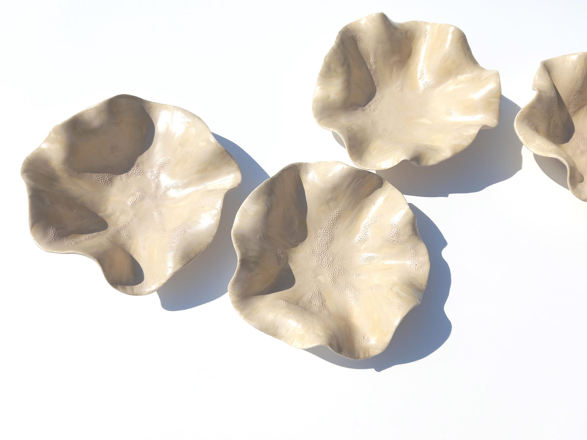 Champagne Porcelain Tulip Wall Art Sculpture Set - Made To Order