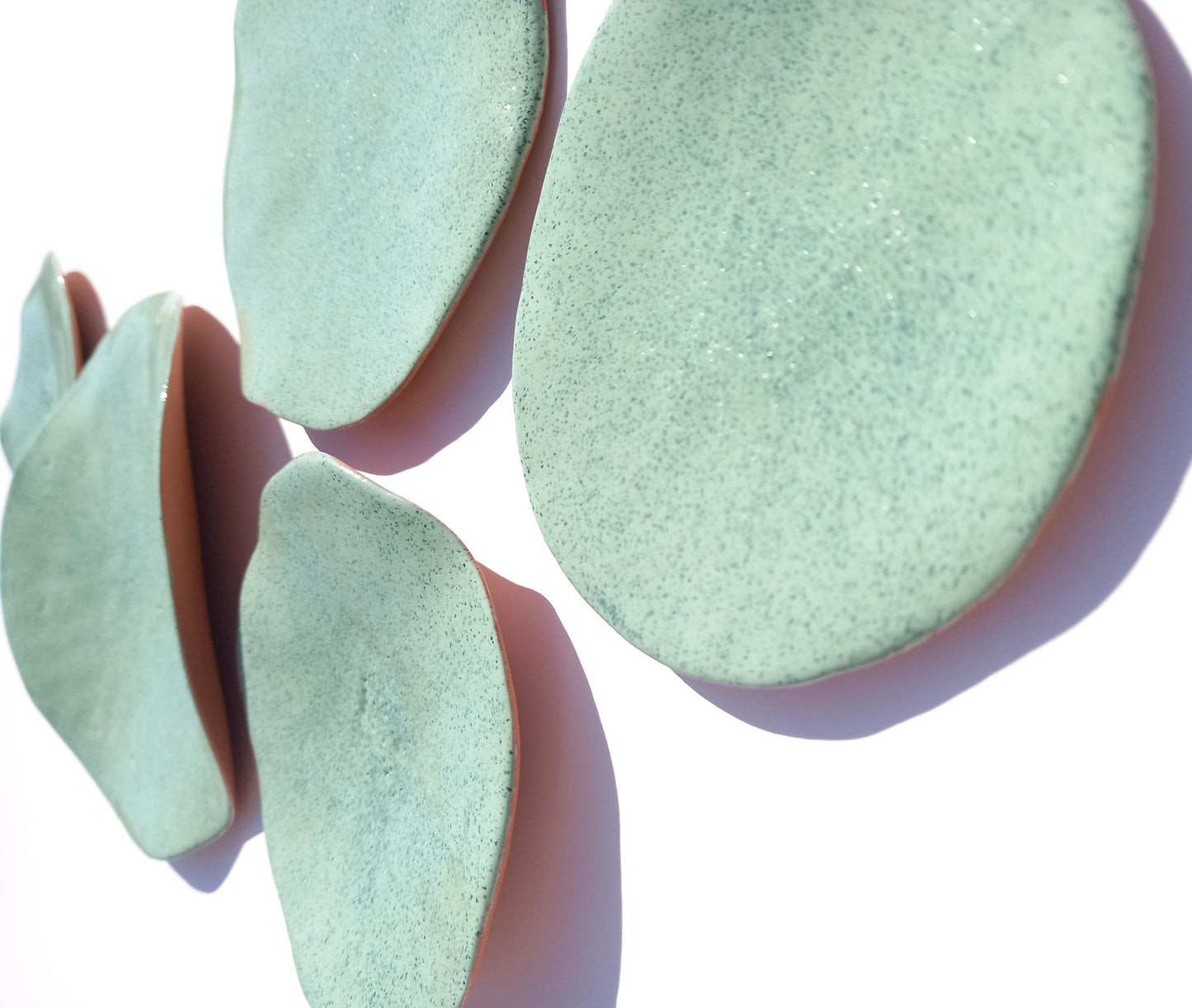 Mint Green Terracotta Wall Art - Ceramic Wall Sculpture - Modern Decorative Tiles - Made to Order