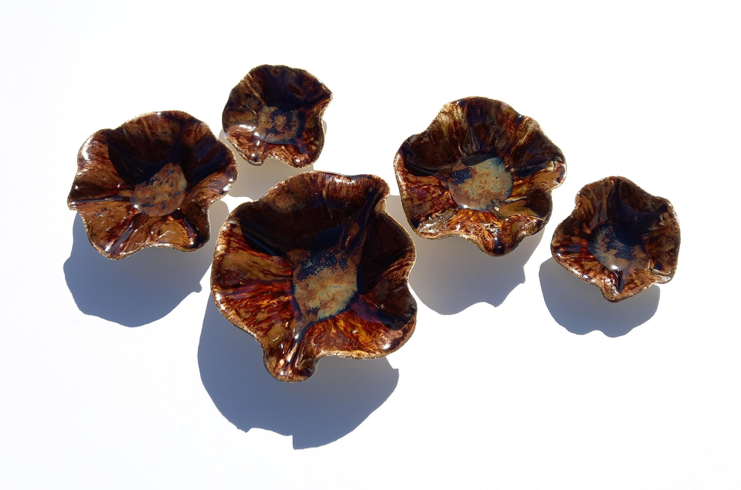 Amber Ceramic Wall Art - Modern Porcelain Flower Sculpture - Made to Order