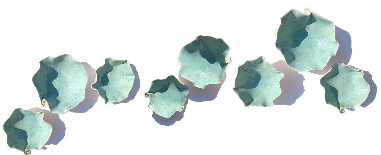 Pastel Green Porcelain Wall Art Sculpture Set - Made to Order