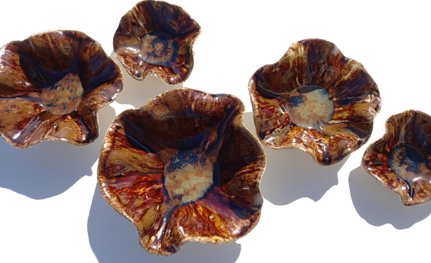 Amber Ceramic Wall Art - Modern Porcelain Flower Sculpture - Made to Order