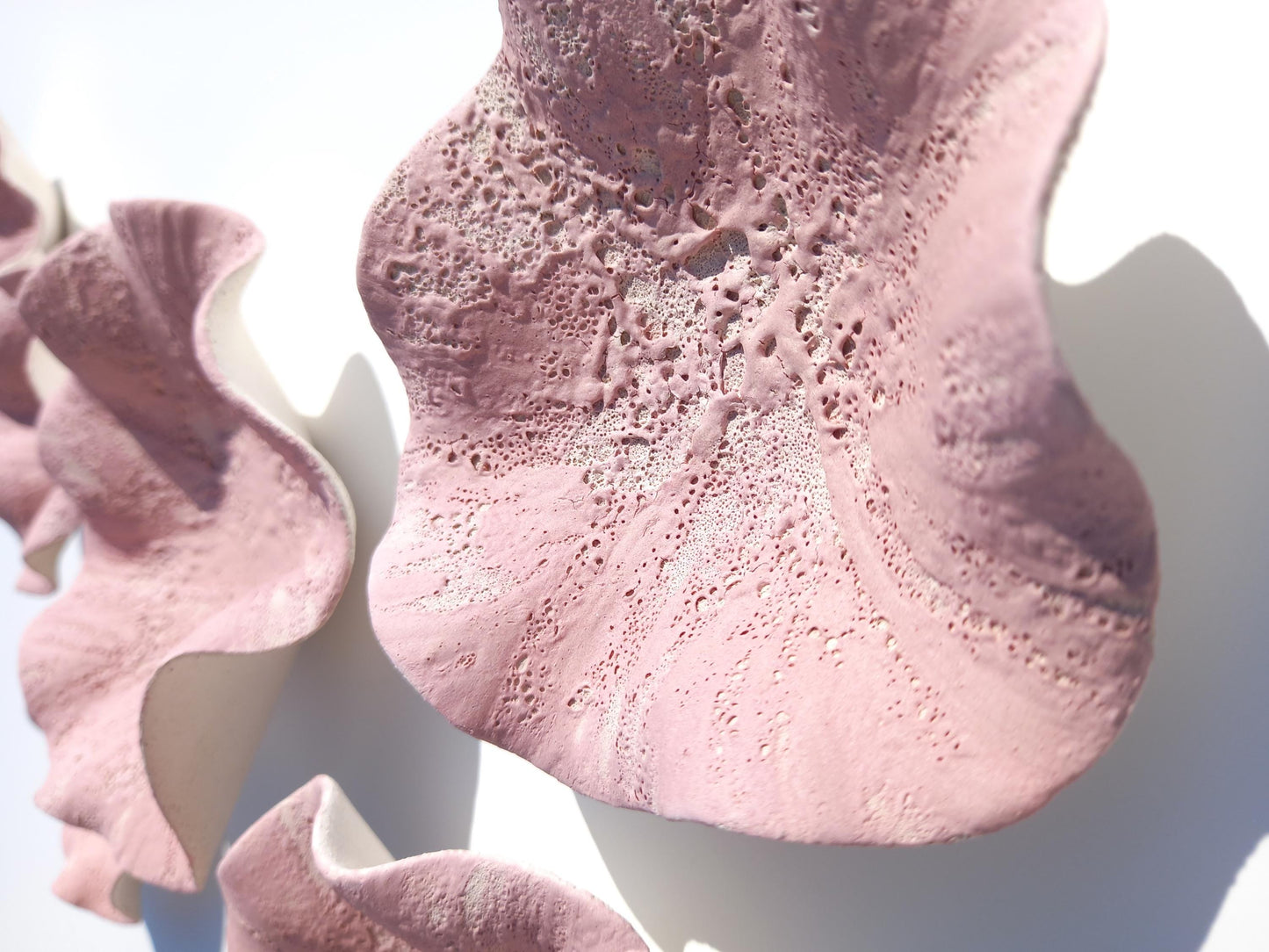 Large Pink Ceramic Wall Art - Flower Tiles - Floral Sculpture - Home decor MADE TO ORDER