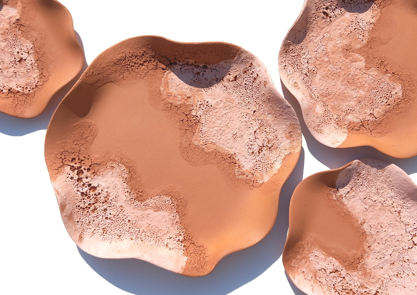 Beige & Terracotta Wall Art - Ceramic Wall Sculpture - Modern Decorative Tiles - Made to Order