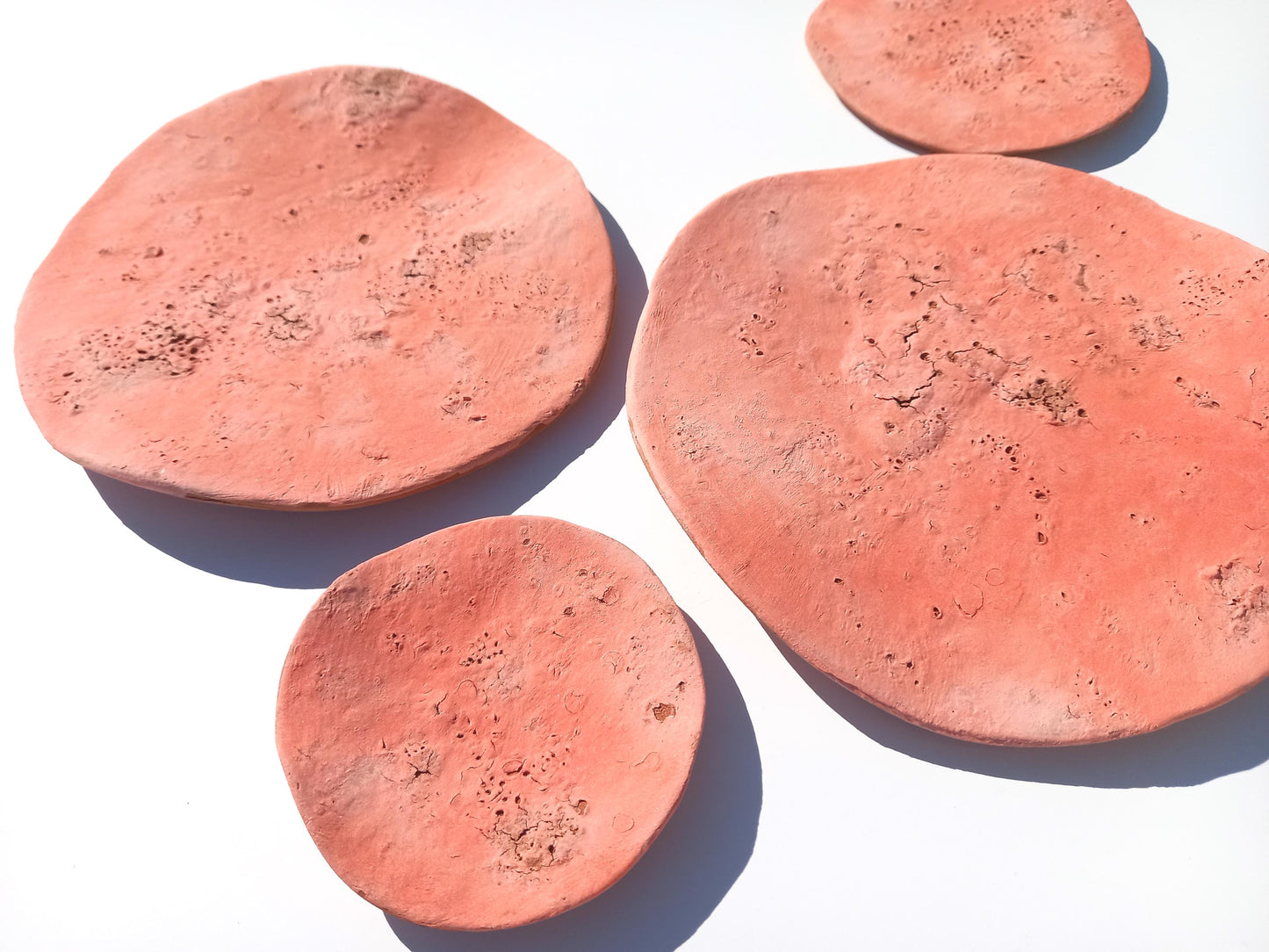 Terracotta Tile Wall Art: Saumon Orange Ceramic Sculpture, Made to Order