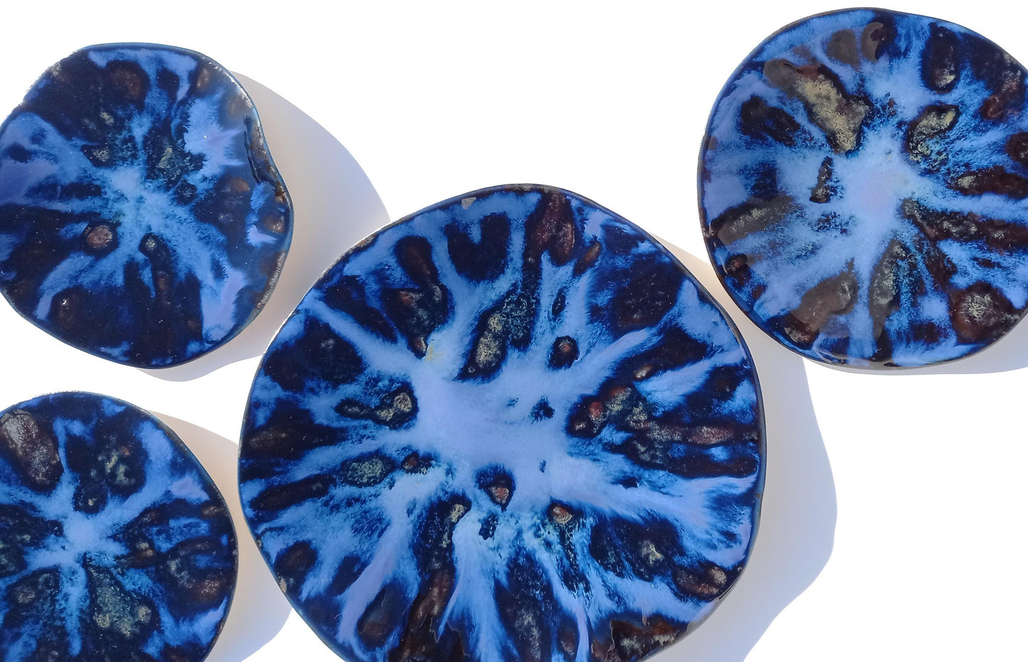 Organic Porcelain Wall Art Tiles - Deep Ocean Blue - Made To Order