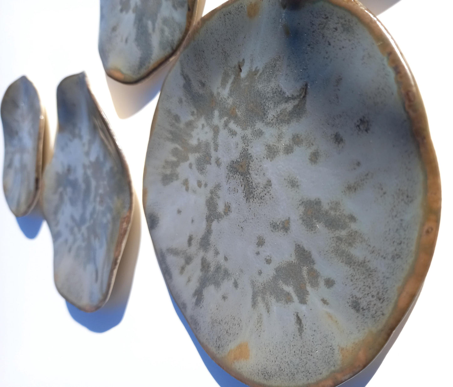 Stone Gray & Taupe Ceramic Wall Sculpture: Organic Round Porcelain Tile Art, Made to Order