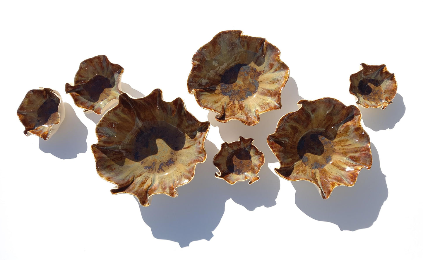 Amber Porcelain Wall Sculptures: Handmade Ceramic Art Installation - MADE TO ORDER