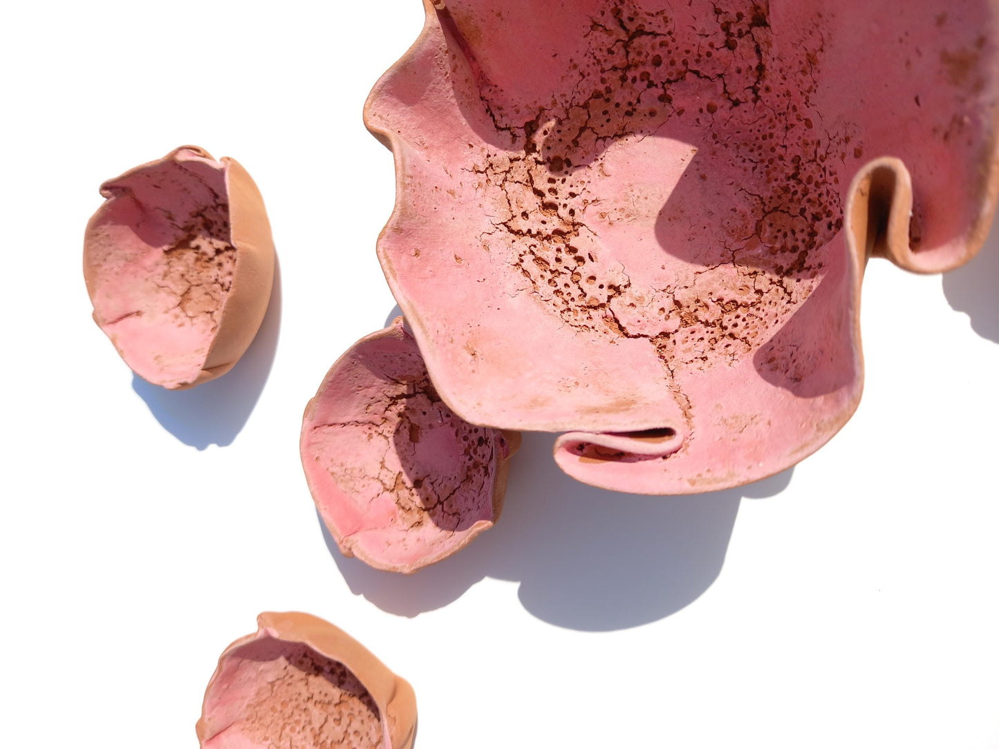 Large Pink Terracotta Flower Wall Sculpture - Handmade Ceramic Tile Art (MADE TO ORDER)