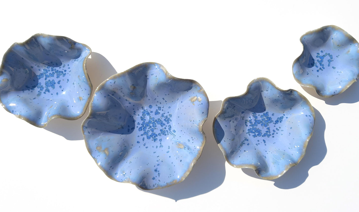 Light Blue Porcelain Wall Art Sculpture Set - Handmade Tulip Ceramic, Made to Order