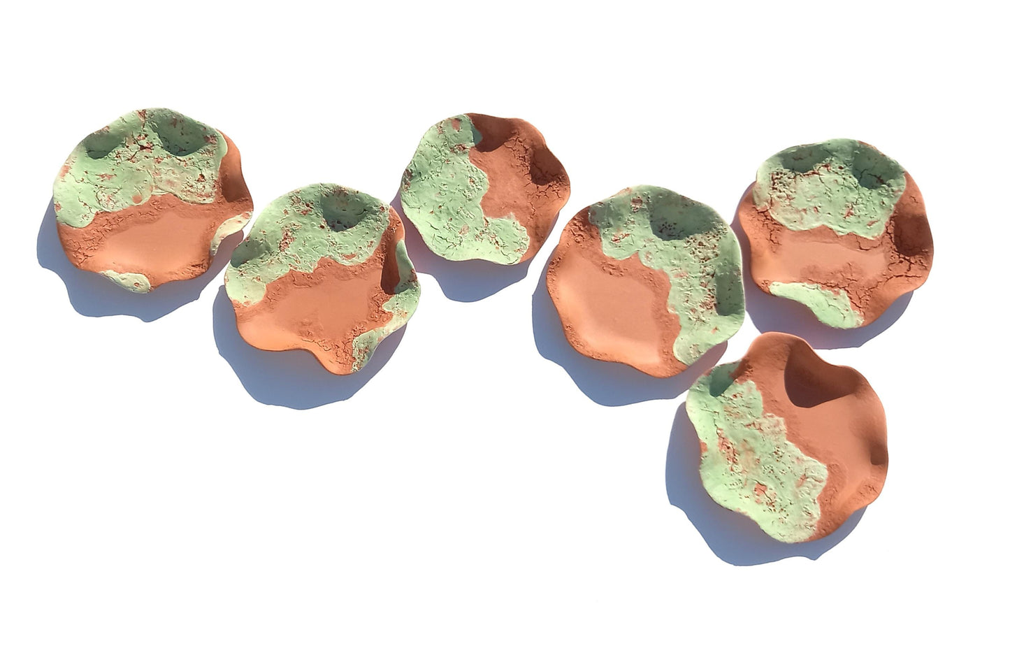 Light Green Terracotta Wall Art Tiles: Flower Ceramic Sculpture (Made to Order)