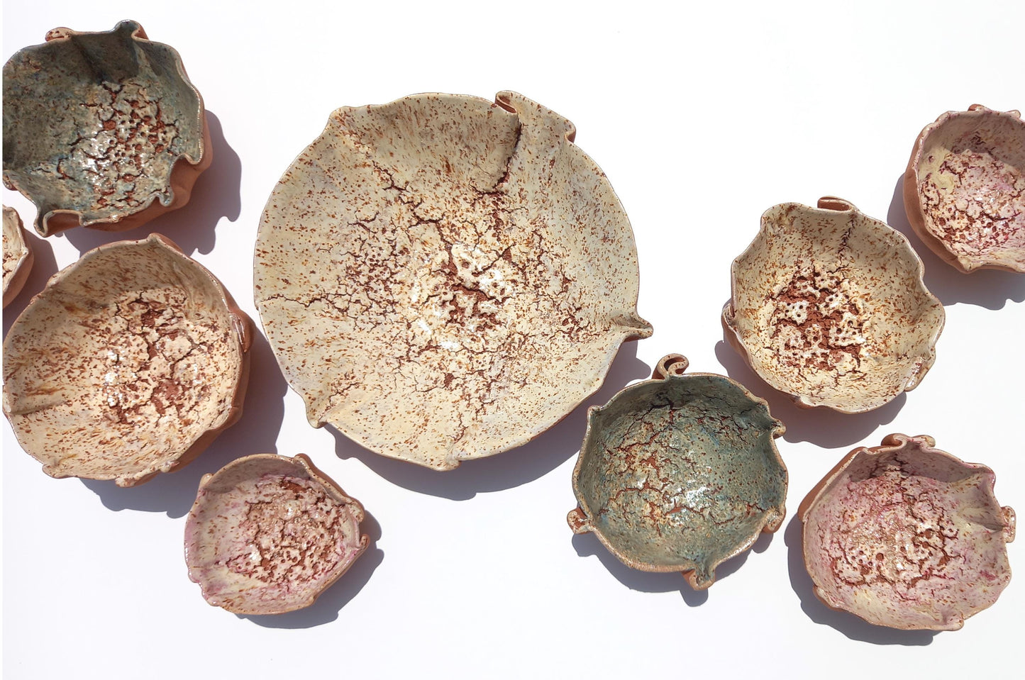 Handmade Terracotta Tulip Wall Sculpture: Earthy Ceramic Tiles Set, Made to Order