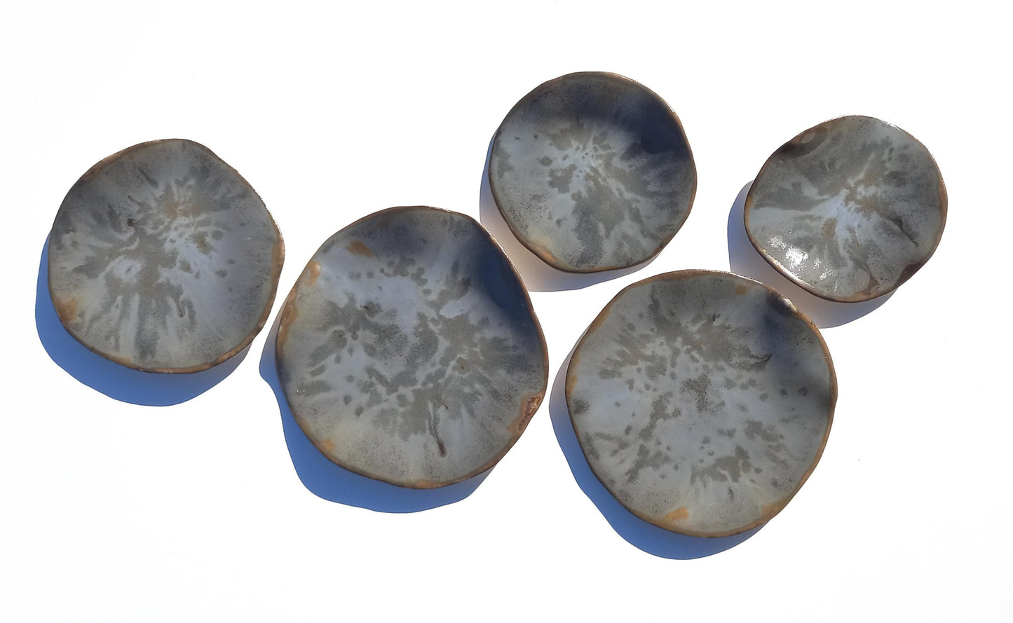 Stone Gray & Taupe Ceramic Wall Sculpture: Organic Round Porcelain Tile Art, Made to Order