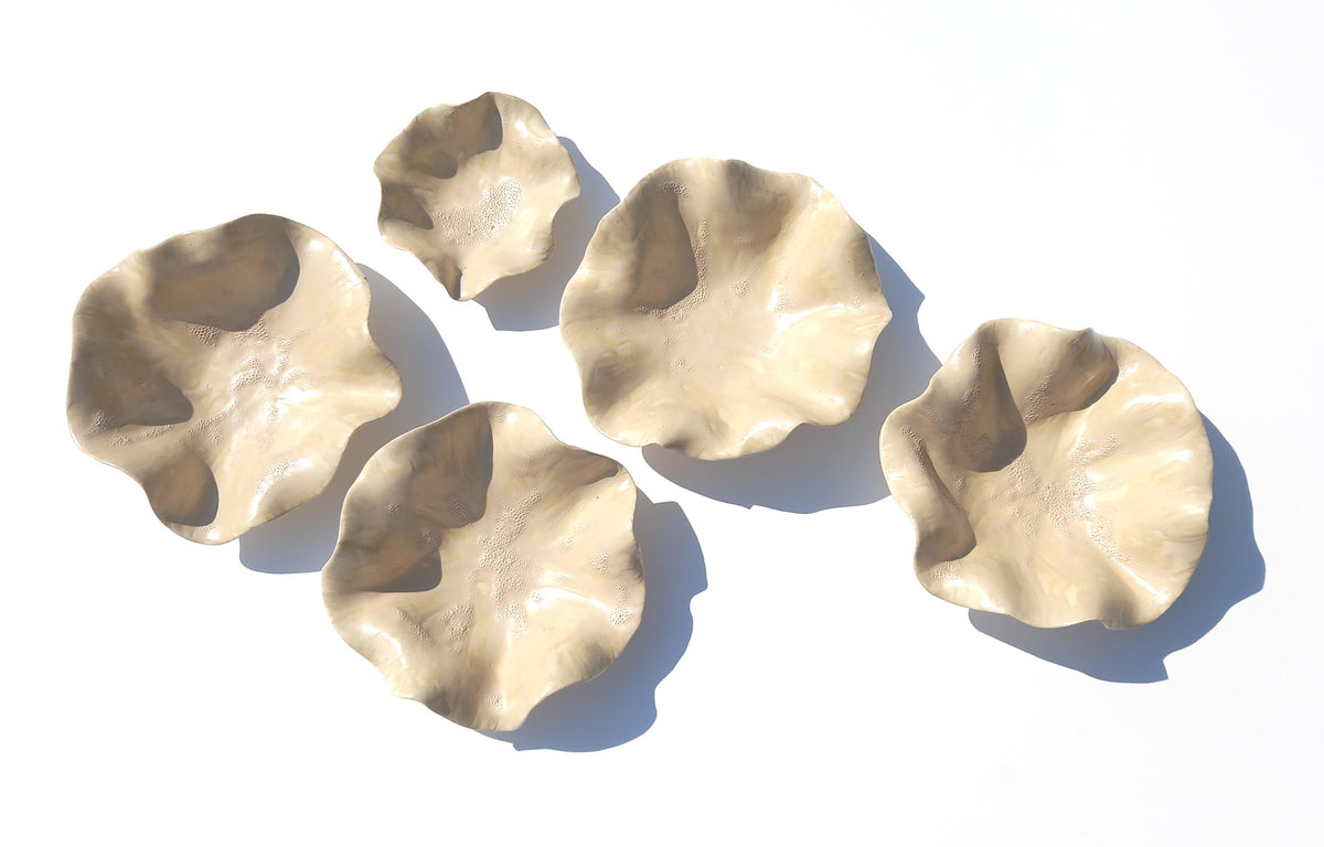 Champagne Porcelain Tulip Wall Art Sculpture Set - Made To Order