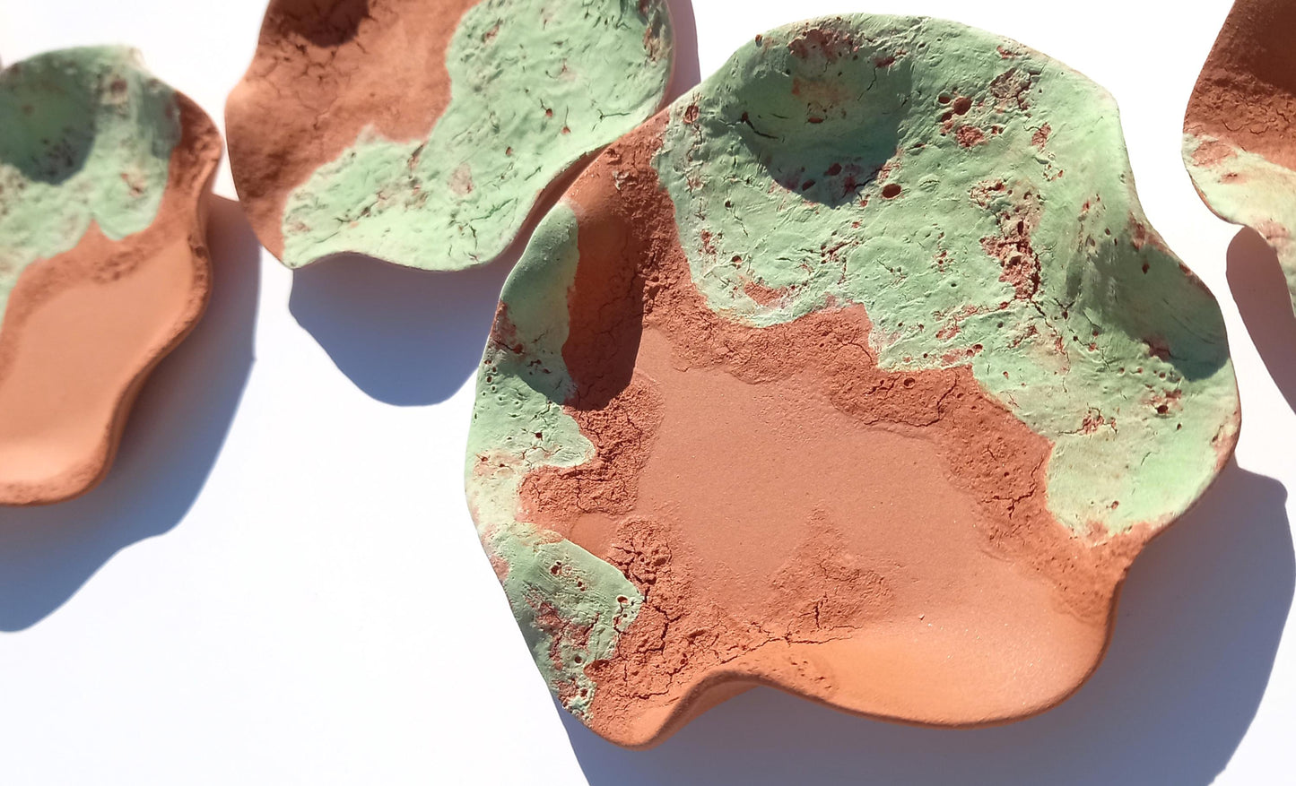 Light Green Terracotta Wall Art Tiles: Flower Ceramic Sculpture (Made to Order)