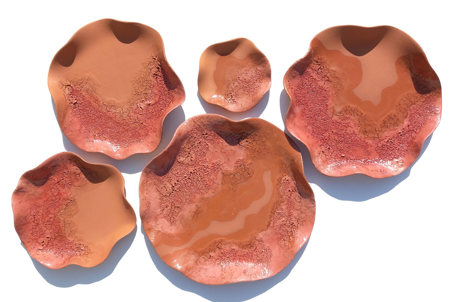 Terracotta Flower Tile Wall Art: Blush Ceramic Sculpture, Made to Order