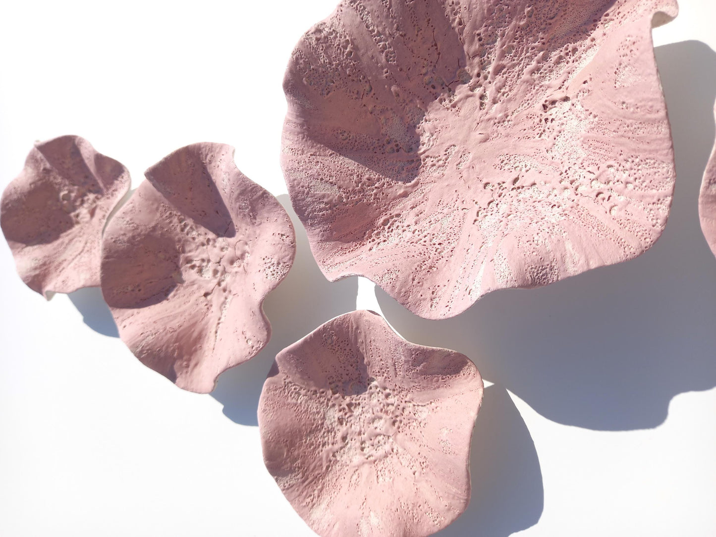 Large Pink Ceramic Wall Art - Flower Tiles - Floral Sculpture - Home decor MADE TO ORDER