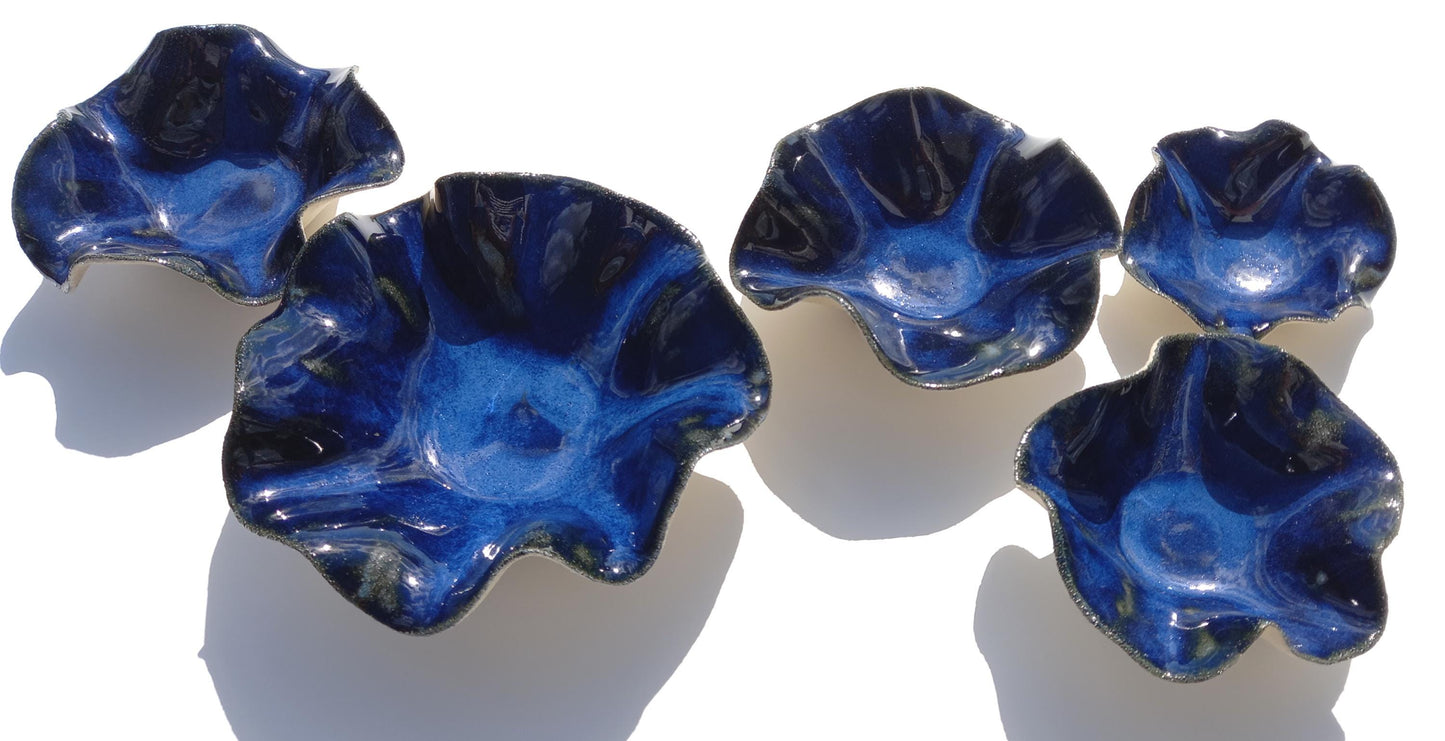 Large Blue Ceramic Wall Art Installation - Handmade Ceramic Sculpture - Made to Order